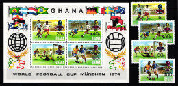 Ghana 564-567 Und Block 57 A Postfrisch Fußball #KO252 - Ghana (1957-...)