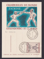 Luxemburg 523 Brief Sport Fechten Fechtweltmeisterschaft Als FDC 65.1954 - Storia Postale