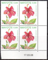 Mayotte Coin Daté YT 214 Fleur Hibiscus - Unused Stamps
