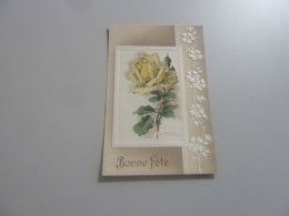 Lyon - Bonne Fête - Rose Blanche - Gaufrée - Yt 140 - Editions Saint-Jean - Année 1921 - - Valentine's Day