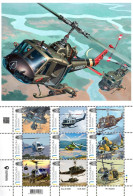 Ukraine 2022, Aeronautics History, Aviation, Bell Helicopters, Sheetlet Of 9v - Ucraina