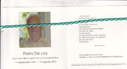 Frans De Loy-Buyl, 1943, 2016. Foto - Overlijden