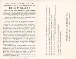 Doodsprentje / Image Mortuaire Laurent Demyttenaere - Vanryckeghem - Geluwe 1883-1958 - Obituary Notices