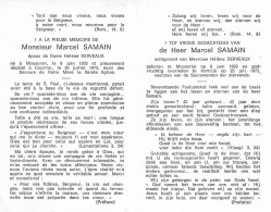 Doodsprentje / Image Mortuaire Marcel Samain - Derveaux - Mouscron Kortrijk 1893-1973 - Todesanzeige