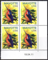 Mayotte Coin Daté YT 249 Oiseau Bird Martin Pêcheur - Unused Stamps