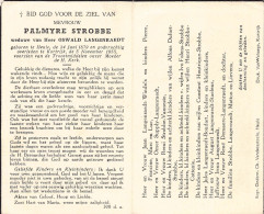 Doodsprentje / Image Mortuaire Palmyre Strobbe - Langenraedt - Heule Kortrijk 1879-1955 - Obituary Notices