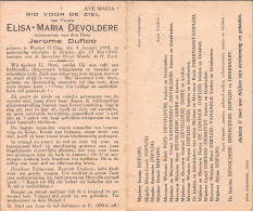 Doodsprentje / Image Mortuaire Elisa Devoldere - Dufloo - Winkel-Sint-Elooi Brielen 1886-1944 - Obituary Notices