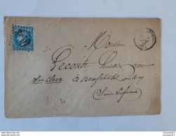 Y&T No 20 Sur Enveloppe Envoyée Vers Un Huissier De Neufchatel En Bray ... Lot110 . - 1862 Napoleon III