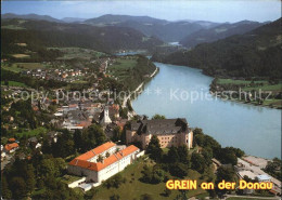 72495534 Grein Donau Oberoesterreich Fliegeraufnahme Mit Schloss Grein - Altri & Non Classificati