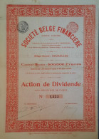 S.A. Société Belge Financière  - Action De Dividende  1913 - Bruxelles - Banque & Assurance