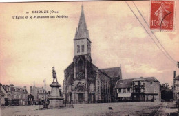 61 - Orne -  BRIOUZE - L église Et Le Monument Des Mobiles - Briouze