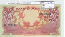 BILLETE INDONESIA 10 RUPIAS 1959 P-66  - Autres - Asie