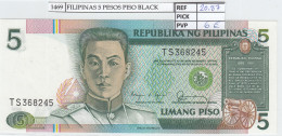 BILLETE FILIPINAS 5 PISO 1990 P-168b - Autres - Asie