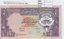 BILLETE KUWAIT 0,5 DINAR 1986 - Andere - Azië