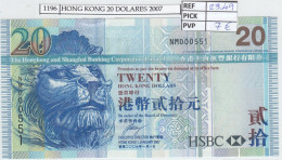 BILLETE HONG KONG 20 DOLARES 2007 P-207d  - Otros – Asia