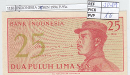BILLETE INDONESIA 25 SEN 1994 P-93a - Autres - Asie