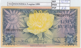 BILLETE INDONESIA 5 RUPIAS 1959 P-65a.2 - Other - Asia