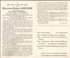 Doodsprentje / Image Mortuaire Palma Gheldof - Garrein - Polinkhove 1894-1957 - Overlijden