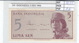 BILLETE INDONESIA 5 SEN 1964 P-91a - Autres - Asie