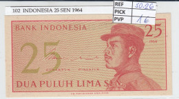 BILLETE INDONESIA 25 SEN 1964 P-93r - Otros – Asia