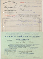 2 Factures, Manufacture De Balais De Sorgho, Ragon & Cie. Chouzy Sur Cisse Et Arnaud Frères Courthézon, 1926. - 1900 – 1949