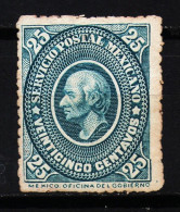 Mexico Scott 173 25c Grnsh Blue “Hidalgo Medallions” Issue Changue Of Color CV:$225.00 Usd - Mexico