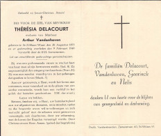 Doodsprentje / Image Mortuaire Thérésia Delacourt - Vandenhoven - Sint-Niklaas-Waas 1875-1949 - Obituary Notices