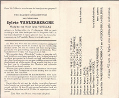 Doodsprentje / Image Mortuaire Sylvie Vanlerberghe - Vereecke - Lichtervelde Ieper 1866-1952 - Todesanzeige