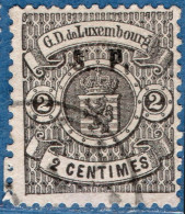 Luxemburg Service 1881 (Luxemburg Printing, Perdorated 13) 2 C Small S.P. Overprint Cancelled - Dienst