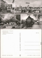 Zittau Rolandbrunnen,  Blumenuhr, Meißner Porzellanglockenspiel, Kleinbahn 1982 - Zittau