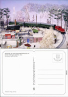 Ansichtskarte  Modelleisenbahn - Winterlandschaft 1999 - Treinen