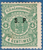 Luxemburg Service 1881 4 C (Luxemburg Printing, Perdorated 13) Small S.P. Overprint MH - Oficiales