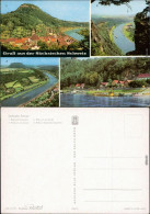 Rathen Panorama-Ansicht, Blick Von Der Bastei,  Dampferanlegestelle 1969 - Bad Schandau