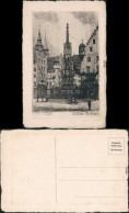 Ansichtskarte Nürnberg Schöner Brunnen - Federzeichnung 1928  - Nürnberg