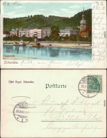 Ansichtskarte Bad Schandau Panorama-Ansicht Mit Elbe Und Kirche 1902 - Bad Schandau