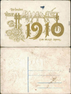 Ansichtskarte  Glückwunsch - Neujahr/Sylvester 1910 Goldrand - Anno Nuovo