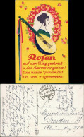 Ansichtskarte  Lieder - Ansichtskarte: Rosen 1918 - Musique