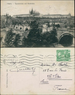 Postcard Prag Praha Karlsbrücke Mit Hradschin 1910  - Tschechische Republik