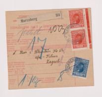 YUGOSLAVIA, MARENBERG 1930  Parcel Card - Cartas & Documentos