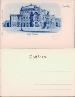 Ansichtskarte Dresden Das Königliche Hoftheater Blaudruck 1900 - Dresden