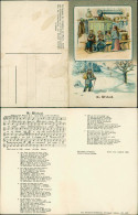 Klappkarte Winter Liedkarten Erzgebirge Anton Günther Da Ufnbank 1911 Gottesgab - Muziek
