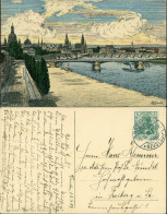 Ansichtskarte Dresden Künstlerkarte - Altstadtblick 1907 - Dresden