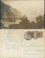 Ansichtskarte  Alpen (Allgemein) See, Mann Im Ruderboot, Echtfoto-AK 1914 - Ohne Zuordnung