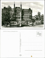 Postcard Stettin Szczecin Manzelbrunnen, Rathaus 1955 - Pommern