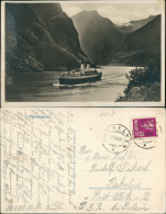 Postcard Norwegen Allgemein Dampfer Passiert Norwegischen Fjord 1927 - Norway