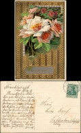 Religion/Kirche - Behüt Dich Gott Golduntergrund Prägekarte 1912 Goldrand - Sonstige & Ohne Zuordnung