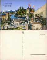 Ansichtskarte Genf Genève Bauwerke - Stadt Künstlerkarte Collage 1918 - Sonstige & Ohne Zuordnung