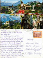 Salzburg 4 Echtfotos Mehrbildkarte Salisburgo Salzbourg Austria 1991 - Autres & Non Classés