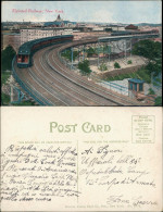 Postcard New York City Elevated Railway, Zug Hochbahn Eisenbahn 1910 - Sonstige & Ohne Zuordnung