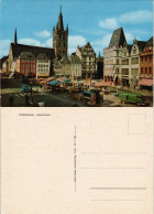 Ansichtskarte Trier Hauptmarkt, Markt Marktstände VW Bulli 1980 - Trier